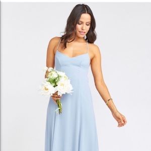 Show me your MuMu steel blue maxi dress